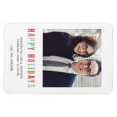 ハッピーホリデー |モダン & Bright Photo Magnet マグネット (横)
