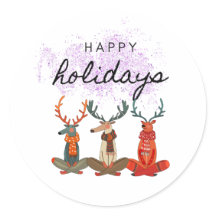 ハッピーホリデー。ヨーガのポーズをした鹿