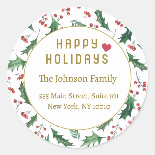 ハッピーホリデー! ラウンドシール (正面)