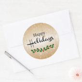 ハッピーホリデー ラウンドシール (封筒)