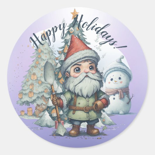 ハッピーホリデー ラウンドシール (正面)