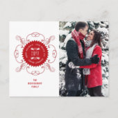 ハッピーホリデー ラブ ピース ジョイ オルネイト シール フォト シーズンポストカード (正面)