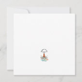 ハッピーホリデー レッドクラブ コーストアル スクエア グリーティング カード (裏面)