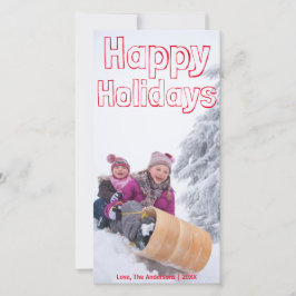 ハッピーホリデー レッドブロック - フォトカード シーズンカード