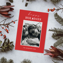 ハッピーホリデー | レッドミニマリストのクリスマスフォト