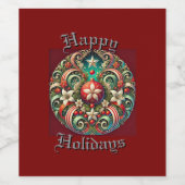 ハッピーホリデー ワインラベル (シングルラベル)