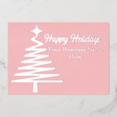 ハッピーホリデー ワームピンクツリー 箔シーズンカード (正面)