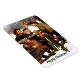 ハッピーホリデー。ヴィンテージアートのクリスマスプレゼント マグネット (右側)