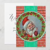 ハッピーホリデー |ヴィンテージサンタクロースキャンディーケーン (正面/裏面)