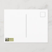 ハッピーホリデー。ヴィンテージスケートで滑るカップクリスマス ポストカード (裏面)