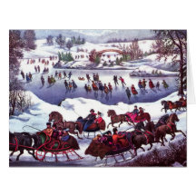 ハッピーホリデー。ヴィンテージ冬のシーンカード