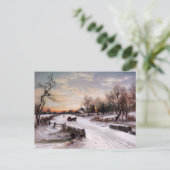 ハッピーホリデー。ヴィンテージ冬の景色 シーズンポストカード (スタンド正面)