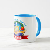 ハッピーホリデー / 世界に一つだけのママ (あなたのテキスト) マグカップ (正面右)