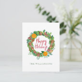 ハッピーホリデー |休日のリース ポストカード (スタンド正面)