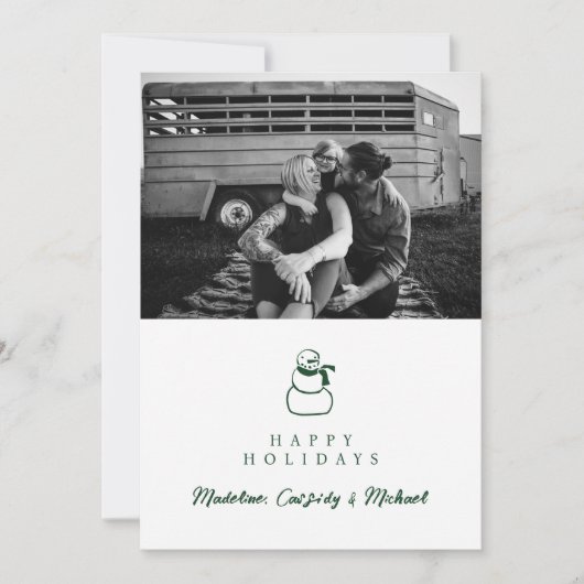 ハッピーホリデー |写真の追加 シーズンカード (正面)