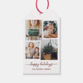 ハッピーホリデー |写真モダンコラージュ4枚 ギフトタグ (正面)