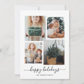 ハッピーホリデー |写真モダンコラージュ4枚 シーズンカード (正面)
