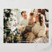 ハッピーホリデー、写真名ゴールドフォイルポストカード 箔シーズンポストカード (正面)