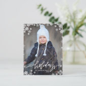 ハッピーホリデー 写真 クリスマス グリーティング ポストカード (スタンド正面)