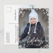 ハッピーホリデー 写真 クリスマス グリーティング ポストカード (正面/裏面)