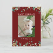 ハッピーホリデー！冬のグリーン、写真ホリデーカード シーズンカード (スタンド正面)