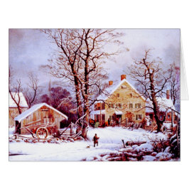 ハッピーホリデー。冬のシーンのクリスマスカード