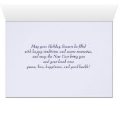 ハッピーホリデー。冬のシーンのクリスマスカード (内部横(下))