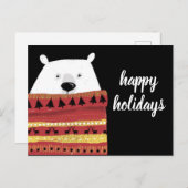 ハッピーホリデー |冬のセーターベア シーズンポストカード (正面/裏面)