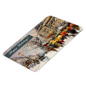 ハッピーホリデー。冬のパリの景色 マグネット (左側)