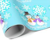 ハッピーホリデー | 冬の友人 | 雪。人 | ラッピングペーパー (ロールコーナー)