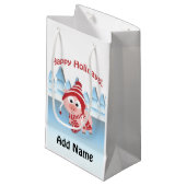 ハッピーホリデー！冬の豚 スモールペーパーバッグ (正面アングル)