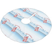 ハッピーホリデー！冬の豚 ブラッシュドポリエステルツリースカート (アングル)