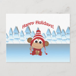 ハッピーホリデー!冬猿 シーズンポストカード
