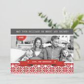 ハッピーホリデー。北欧スノーフレーク模様の写真 シーズンカード (スタンド正面)