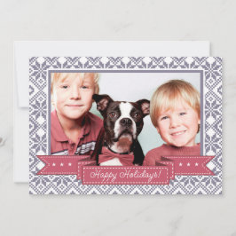 ハッピーホリデー。北欧スノーフレーク模様の写真 シーズンカード