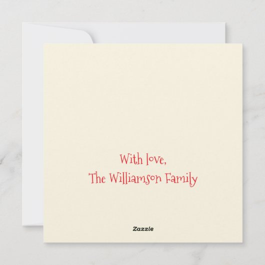 ハッピーホリデー！可愛いサンタのクリスマス猫たち – Kraft シーズンカード (裏面)