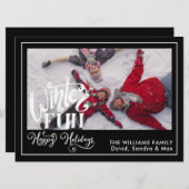 ハッピーホリデー |家族の冬のおもしろいカード シーズンカード (正面/裏面)