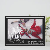 ハッピーホリデー |家族の冬のおもしろいカード シーズンカード (スタンド正面)