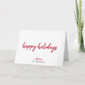 ハッピーホリデー |小モダン値化された赤クリスマススクリプト シーズンカード (正面)