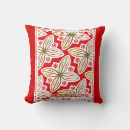 ハッピーホリデー | 平和と愛 | ポインセチア | クッション