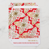 ハッピーホリデー |平和と愛 |ポインセチア |休日 シーズンカード (正面/裏面)