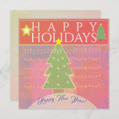 「ハッピーホリデー」平和と新年の挨拶 サンキューカード (正面/裏面)