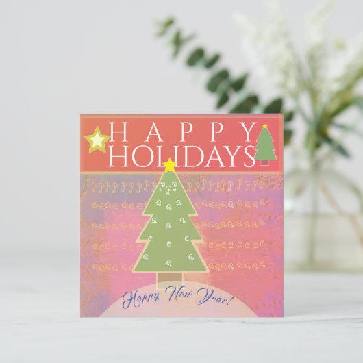 「ハッピーホリデー」平和と新年の挨拶 サンキューカード (スタンド正面)