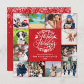 ハッピーホリデー 年間ベスト写真コラージュ シーズンカード (正面/裏面)