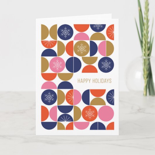 ハッピーホリデー – 幾何モダン祭典 シーズンカード (正面)