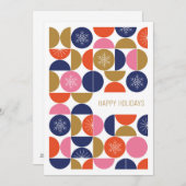 ハッピーホリデー – 幾何モダン祭典 シーズンカード (正面/裏面)