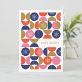 ハッピーホリデー – 幾何モダン祭典 シーズンカード (スタンド正面)