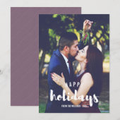 ハッピーホリデー　手描き　パーソナライズ　写真 シーズンカード (正面/裏面)