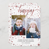 ハッピーホリデー & 新年の祝福 2-写真 シーズンカード (正面/裏面)