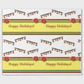 ハッピーホリデー – 新年，クリスマス ラッピングペーパー (フラット)